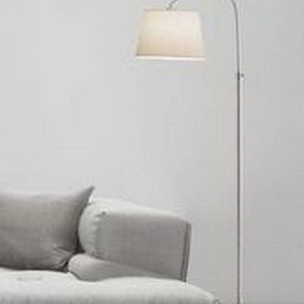 Adesso Bonnet Arc Steel Standing Floor Lamp and Adjustable White Linen Shade