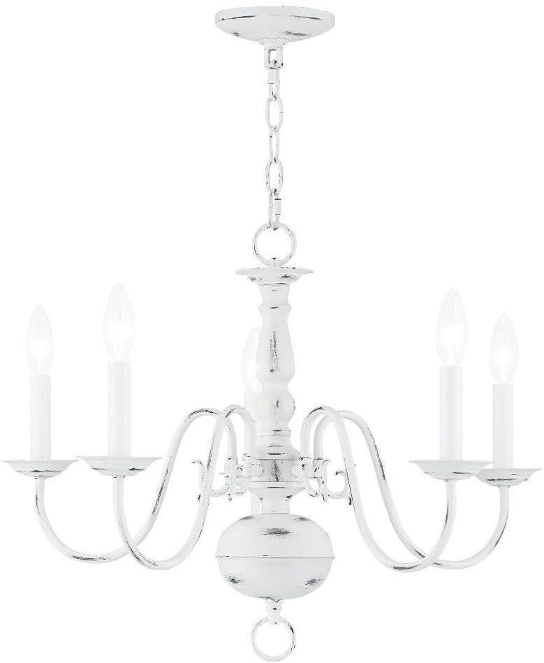 Livex Lighting Williamsburgh 5 - Light Chandelier in  Antique White