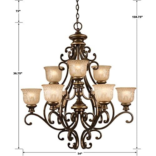 Crystorama Norwalk 9 Light Bronze Umber Chandelier