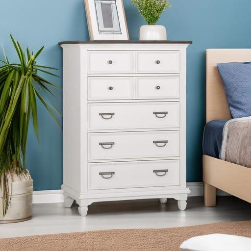 Allyson Park White 5 Drawer Chest