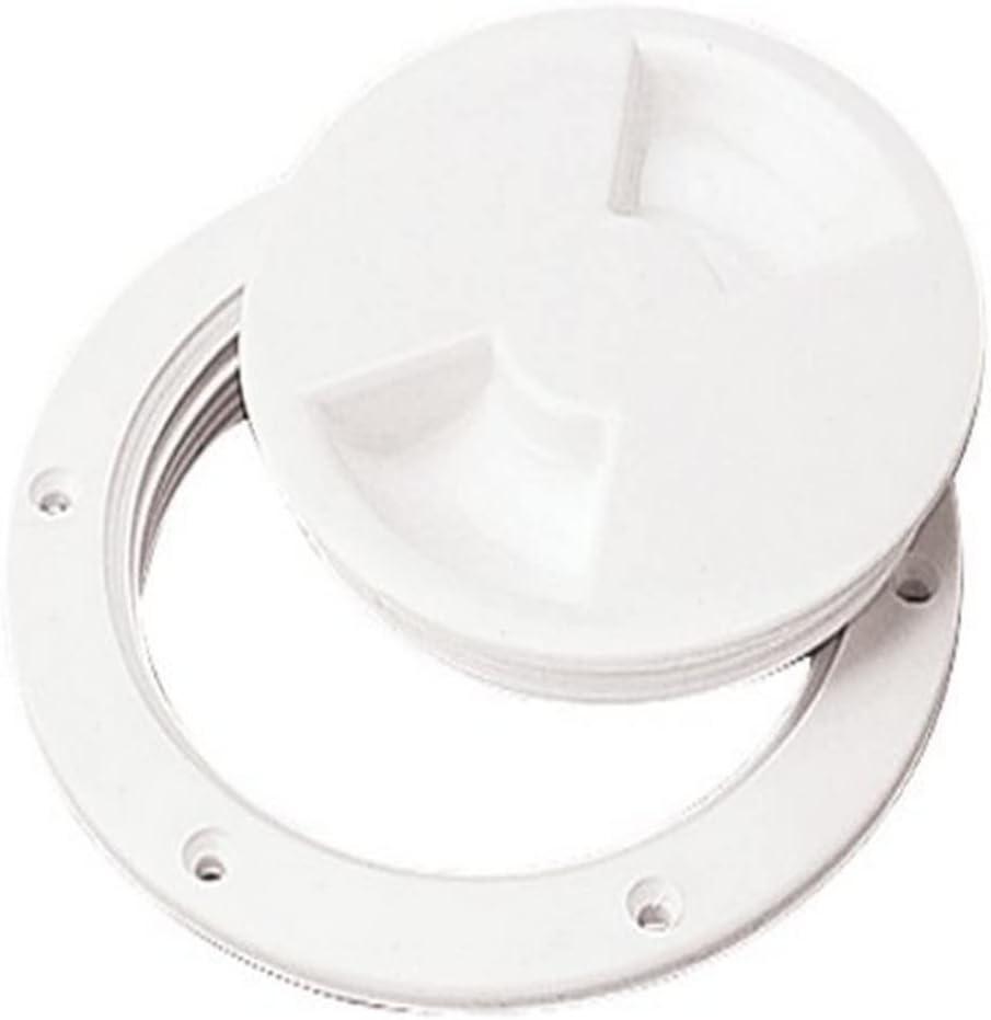 White and Black ABS Screw-Out Deck Plate, 5-7/16"