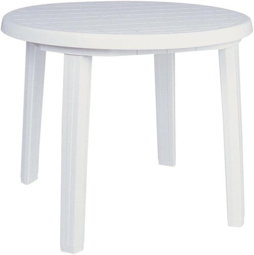 Compamia Ronda 36" Round Resin Outdoor Patio Dining Table in White