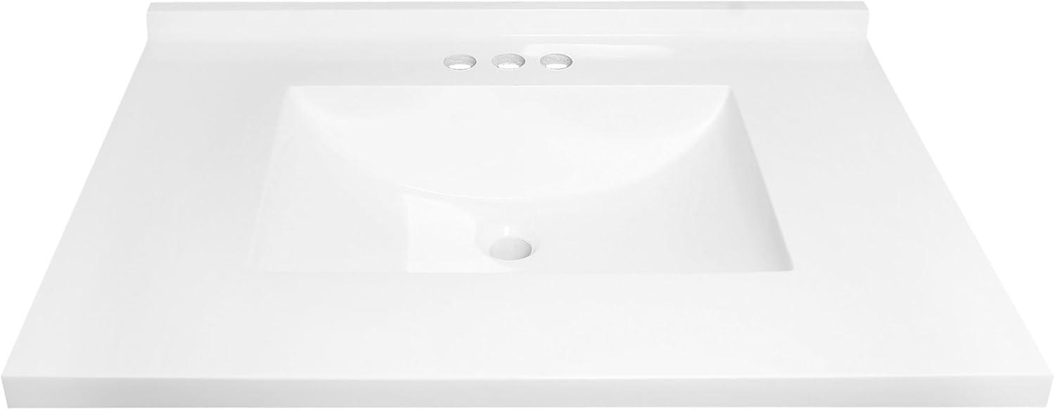 37 Inch Camilla Modern Vanity Top with  Backsplash, White – Design House, 630236