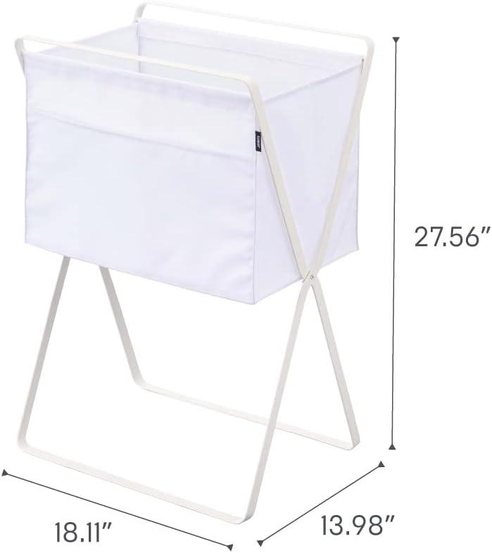 White Collapsible Frame Hamper with Handles