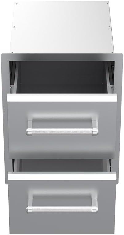 Stainless Steel Vertical Double Drawer Outdoor Kitchen Unit