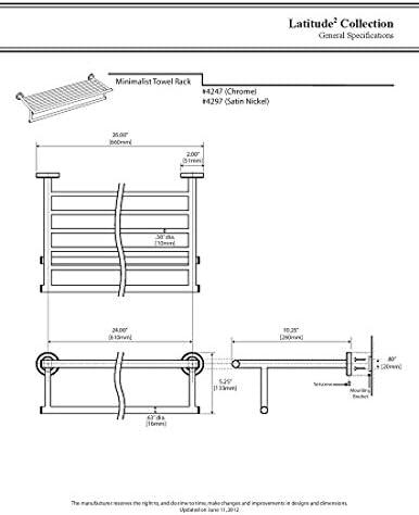 Latitude II Wall Mounted Towel Rack | Hotel Style Stainless Steel Towel Rack with Towel Bar