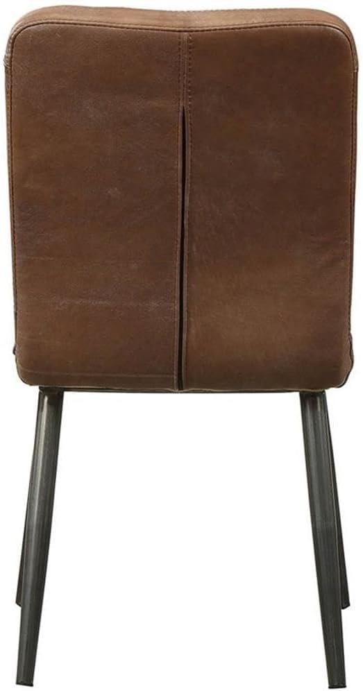 Fargo Leather Upholstered Side Chair in Vintage Chocolate