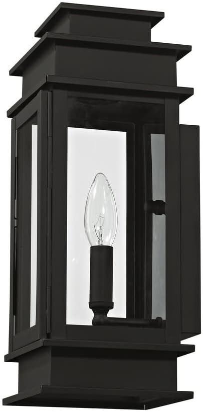 YGDU Lighting 2013-01 Transitional One Light Outdoor Wall Lantern from Princeton Collection Finish, Antique Brass