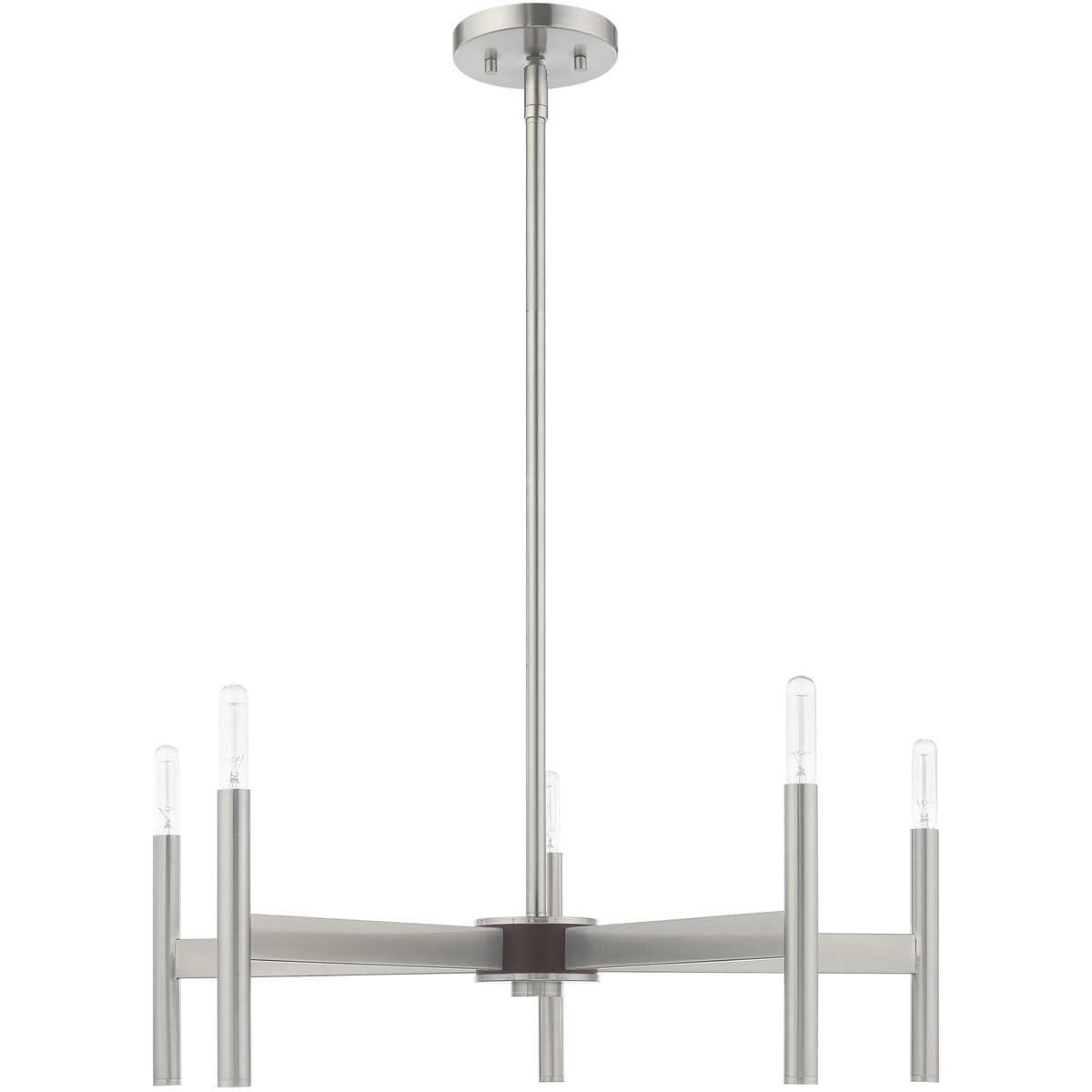 Livex Lighting Copenhagen 5 - Light Chandelier in  Brushed Nickel