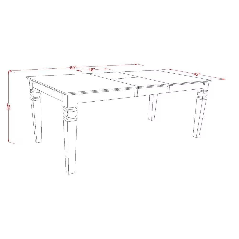 WEAN5-BCH-W East West Furniture 5 Piece Kitchen Table Set- a Dining Table and 4 Chairs, Black & Cherry(Seat Type Options) WEAN5-BCH-LC