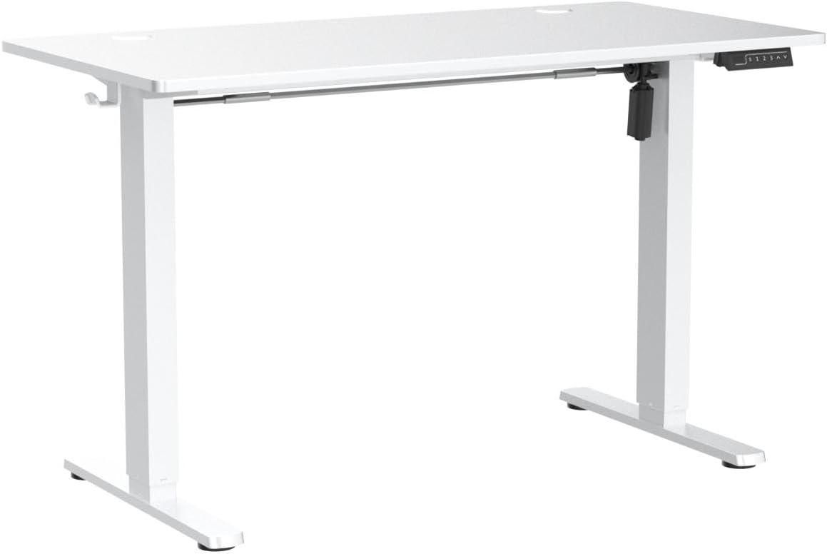 White Electric Height Adjustable Computer Gaming Desk