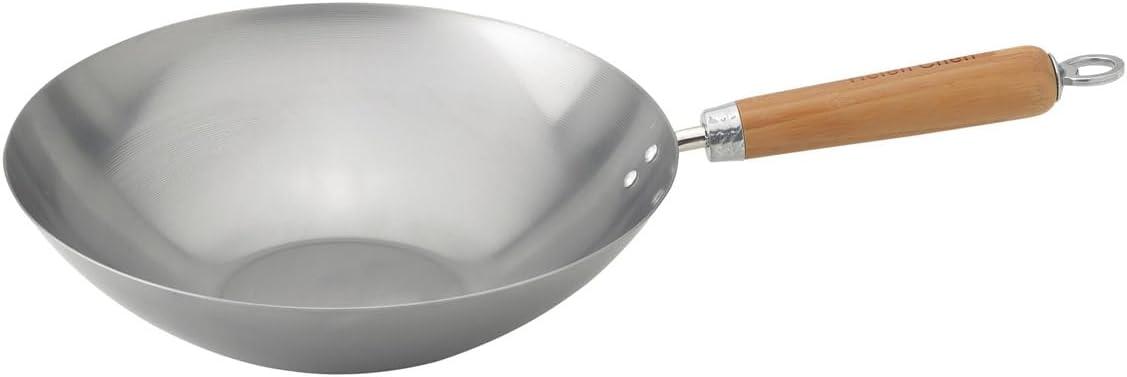 Induction-Ready 12" Stir Fry Pan with Heat-Resistant Bamboo Handle