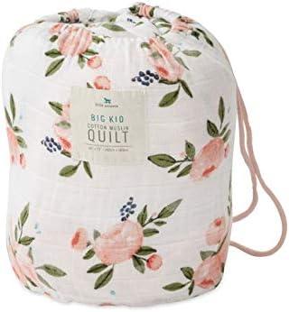 Watercolor Roses Cotton Muslin Reversible Toddler Quilt