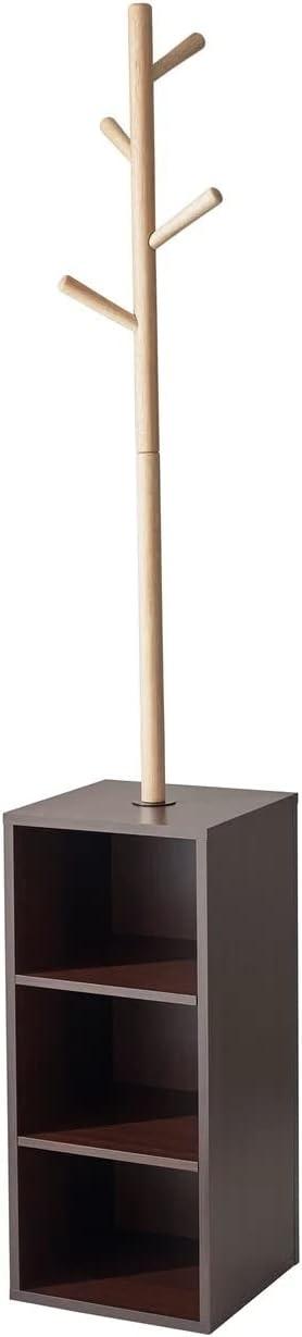 Hutch Storage Coat Rack Walnut - Adesso: Wood Frame, 4 Hooks, Spot Clean, Freestanding Design