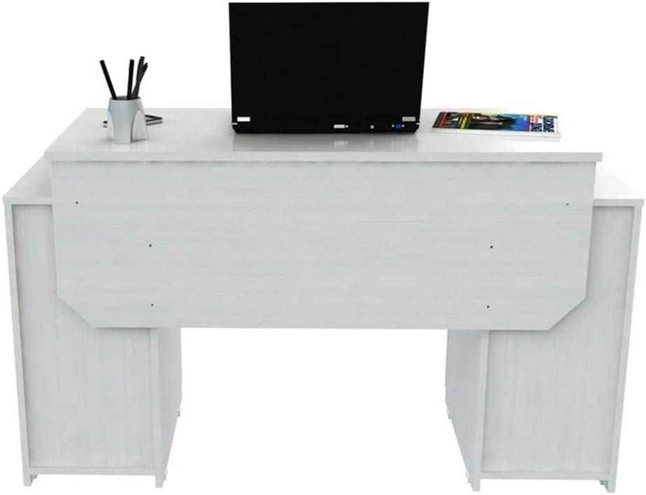 Inval 4-Drawer Computer Desk with Cabinet, Washed Oak
