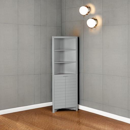 RiverRidge Home RiverRidge Madison Tall Corner Bathroom Storage Cabinet with Open Shelves