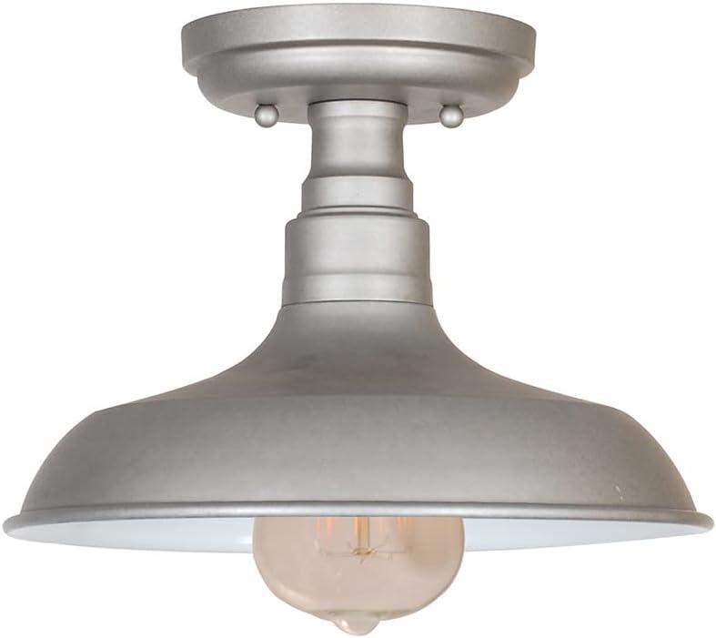 Galvanized Steel Farmhouse Semi-Flush Ceiling Light