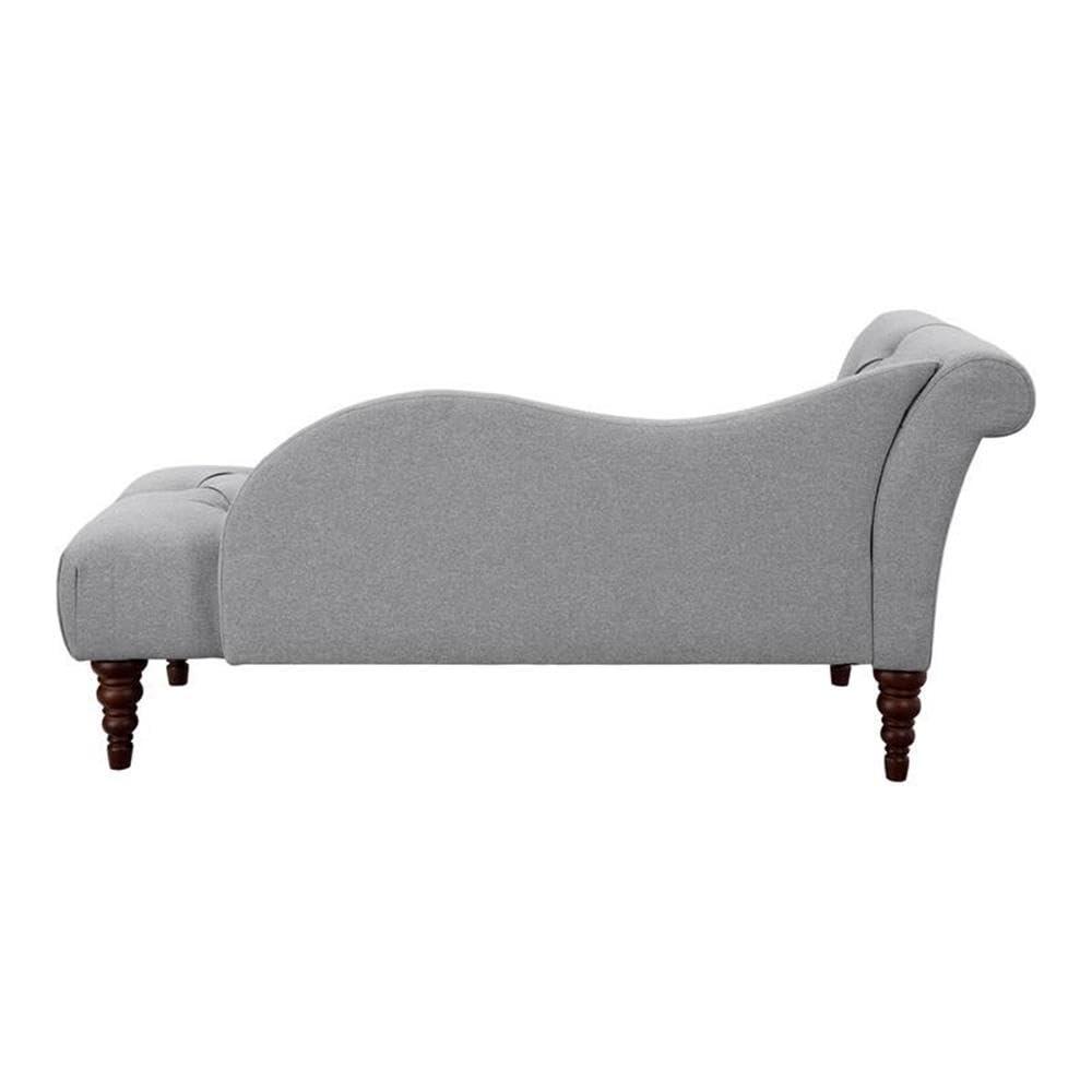 Lexicon Blue Hill 66" Traditional Textured Fabric Chaise in Dove Gray