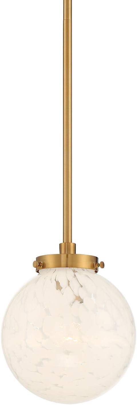 Possini Euro Design Candide Warm Brass Mini Pendant Lighting 7" Wide Mid Century Modern Art Glass Globe Shade for Dining Room House Kitchen Island