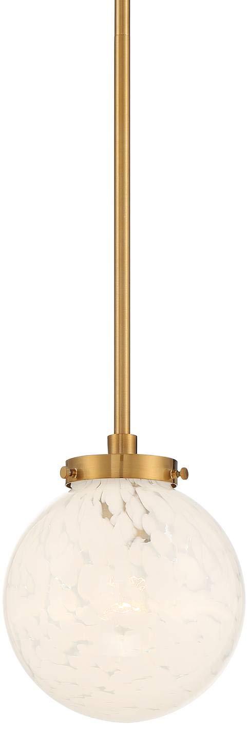 Possini Euro Design Candide Warm Brass Mini Pendant Lighting 7" Wide Mid Century Modern Art Glass Globe Shade for Dining Room House Kitchen Island
