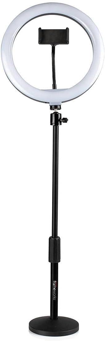 Gator 10" LED Desktop Ring Light Stand With Phone Holder and Compact Weighted Base
