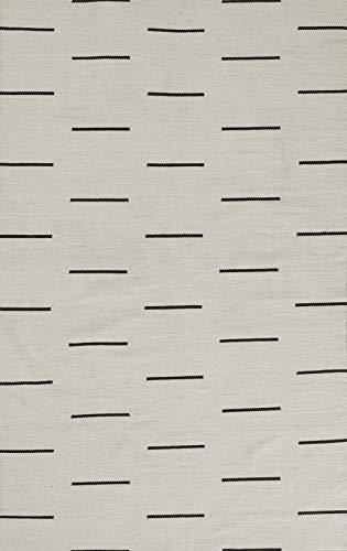 Ivory Stripe Essence 8' x 10' Synthetic Reversible Area Rug