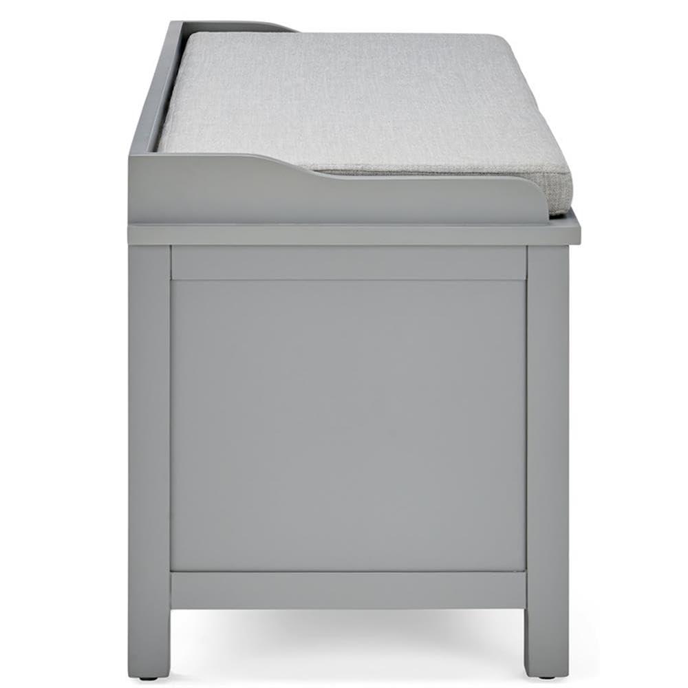 Alaterre Furniture Coventry 45 in. Pine Wood Storage Bench with Cushion, Entryway Organization & Decoration, 3 Adjustable/Removable Cubbies, Gray
