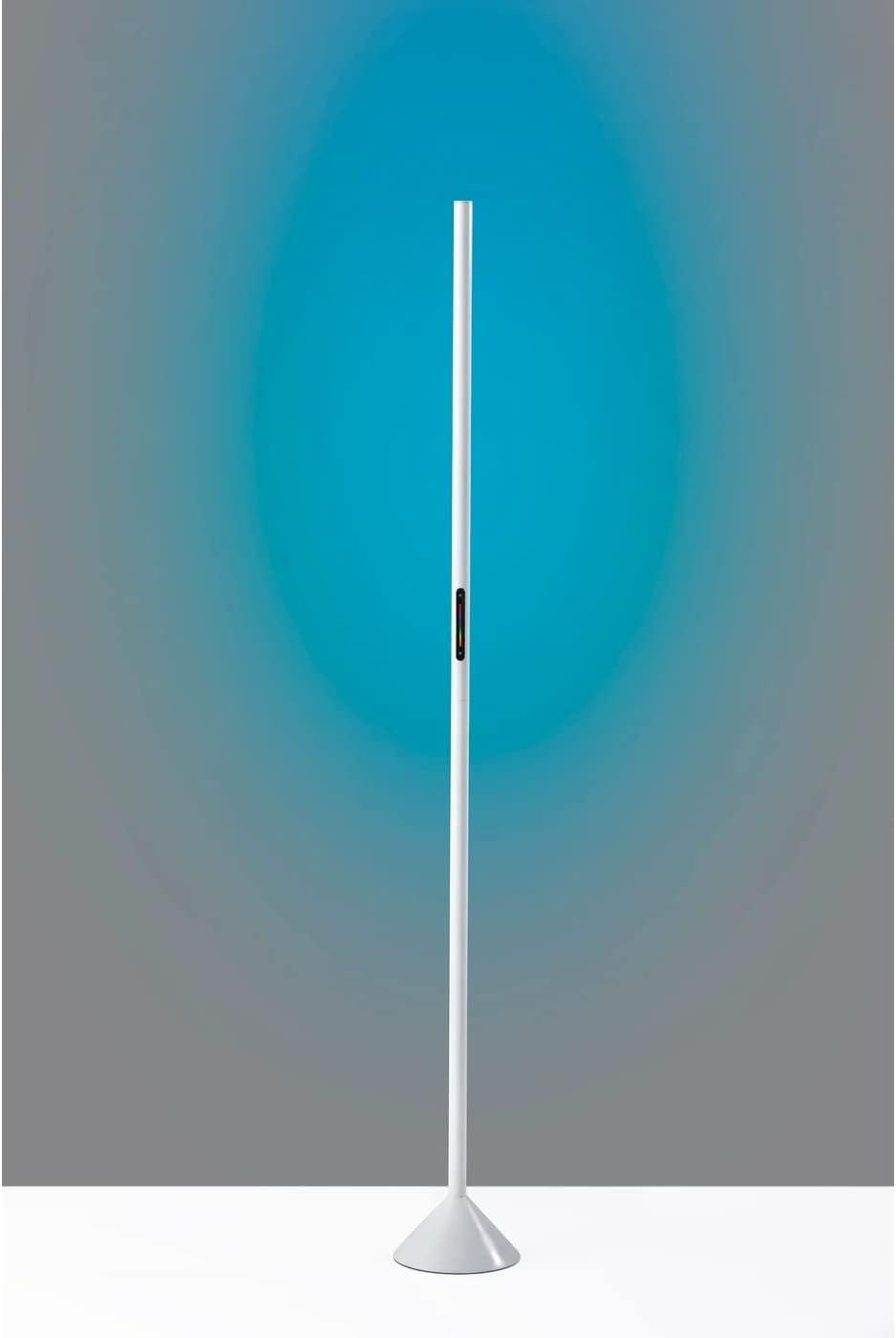 Matte White LED Floor Lamp with Slide Dimmer and RGB Switch