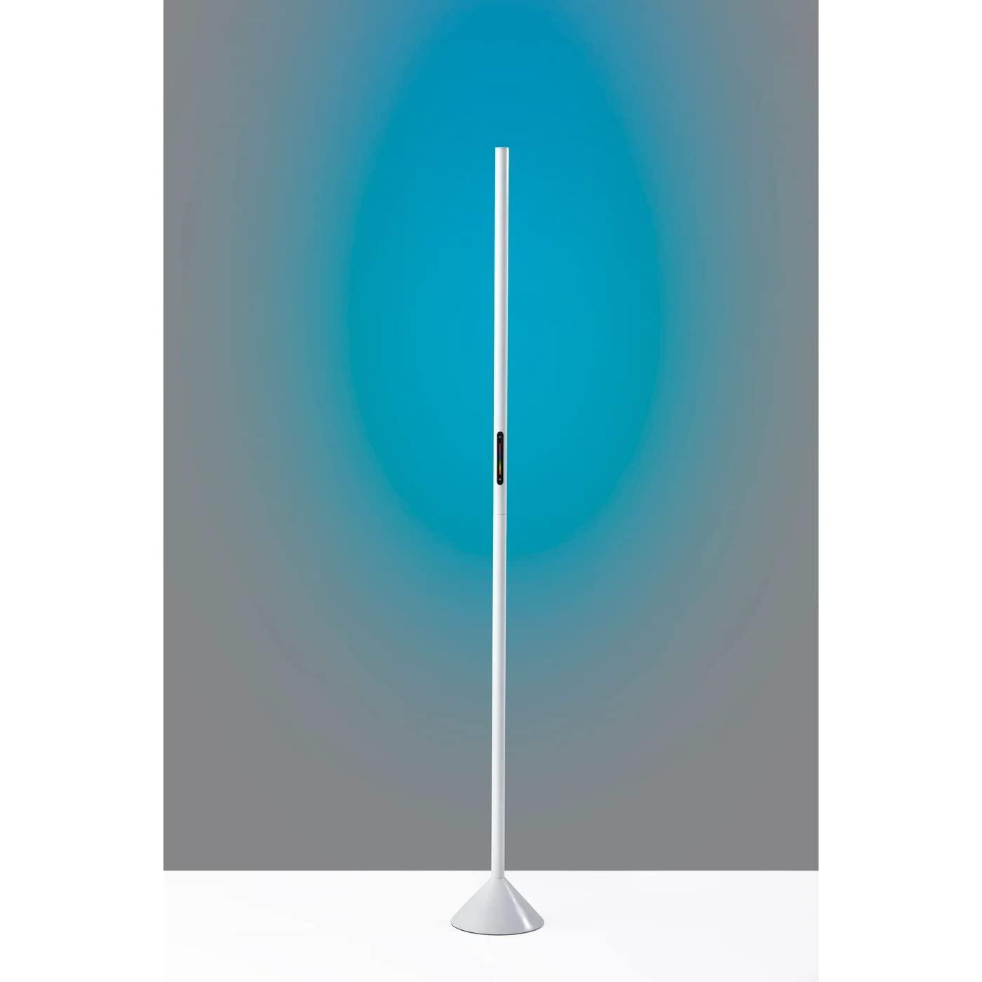 Matte White LED Floor Lamp with Slide Dimmer and RGB Switch