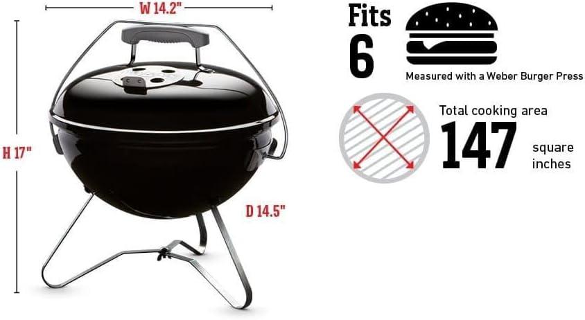 Slate Blue 14-Inch Portable Charcoal Kettle Grill