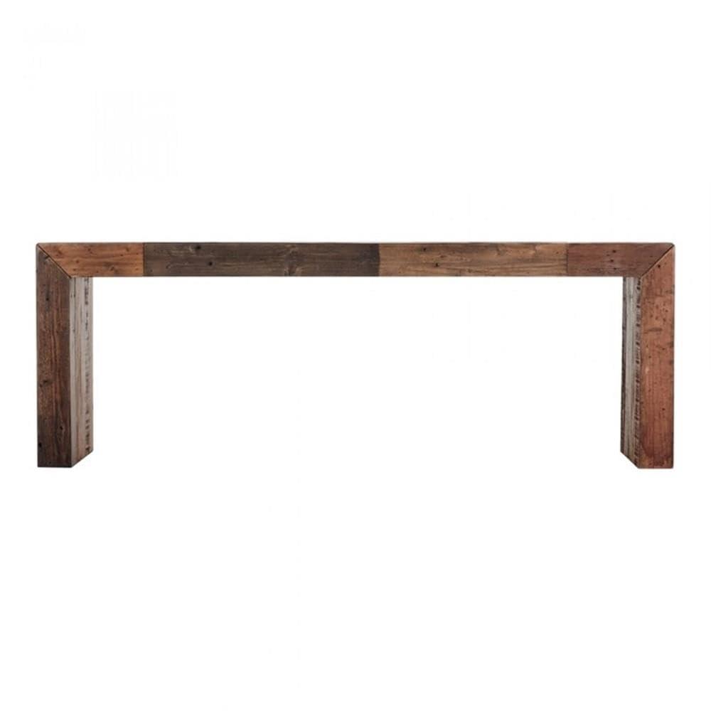 Templin Light Brown Recycled Pine Rustic Bench