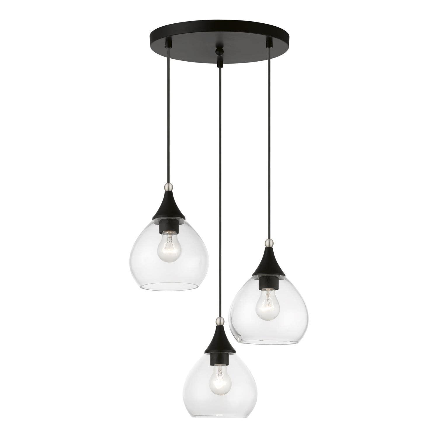 Livex Lighting Catania 3 - Light Pendant in  Black/Brushed Nickel