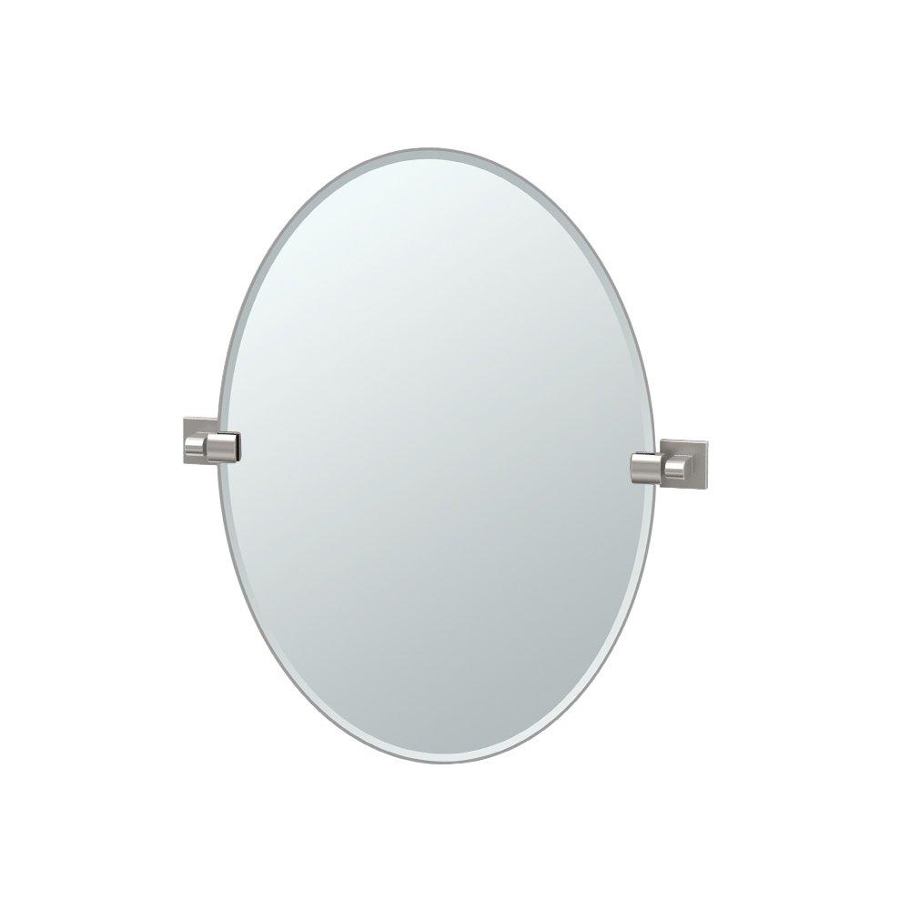 Elevate Frameless Oval Wall Mirror | Bathroom Vanity Pivoting and Beveled Mirror