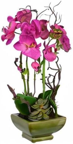 Nearly Natural 21-Inches Dark Pink/Green Indoor Desktop Silk Artificial flower