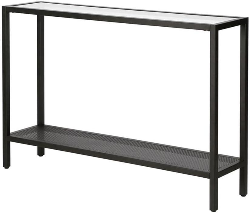 Evelyn&Zoe Rigan 46" Wide Rectangular Console Table, Blackened Bronze