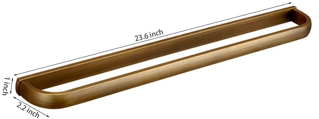 Leyden Brass Towel Bar, Antique Bathroom 23.6 inch Bath Towel Holder Rack, Wall Mounted Bathroom Accessory Towel Rod Hanger Retro