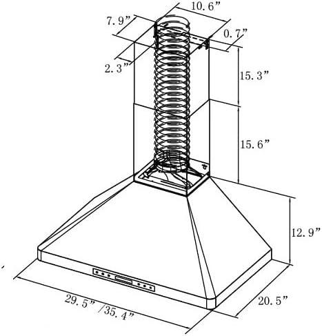 XtremeAir 30" Stainless Steel Wall Mounted Convertible Range Hood