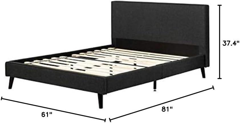 Queen Sazena Upholstered Complete Bed Charcoal Gray - South Shore