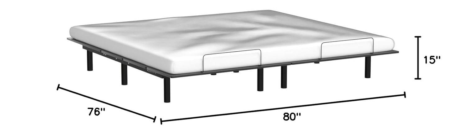 Sven & Son Essential Adjustable Bed Base (Frame Only), Easy Assembly, Head and Foot Lift, Memory Positions, Zero Gravity, Wireless Remote - Split King