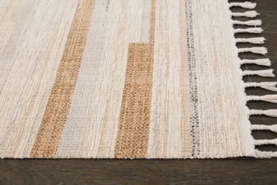 Gray Braided Rectangular 8' x 10' Synthetic Area Rug