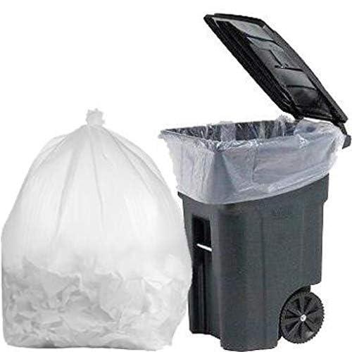 PlasticMill 64-Gallons Clear Outdoor Plastic Lawn and leaf Trash Bag 50 -Count