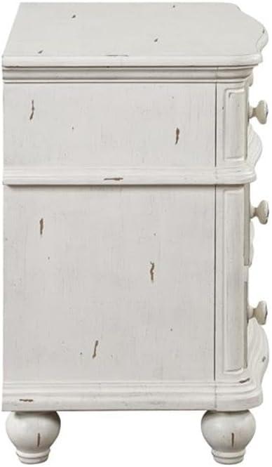 30" Jaqueline Nightstand Antique White Finish - Acme Furniture: Elegant Storage Solution with Felt-Lined Drawer