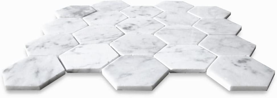 Carrara White Marble Hexagon Mosaic Tile for Bathroom and Outdoor