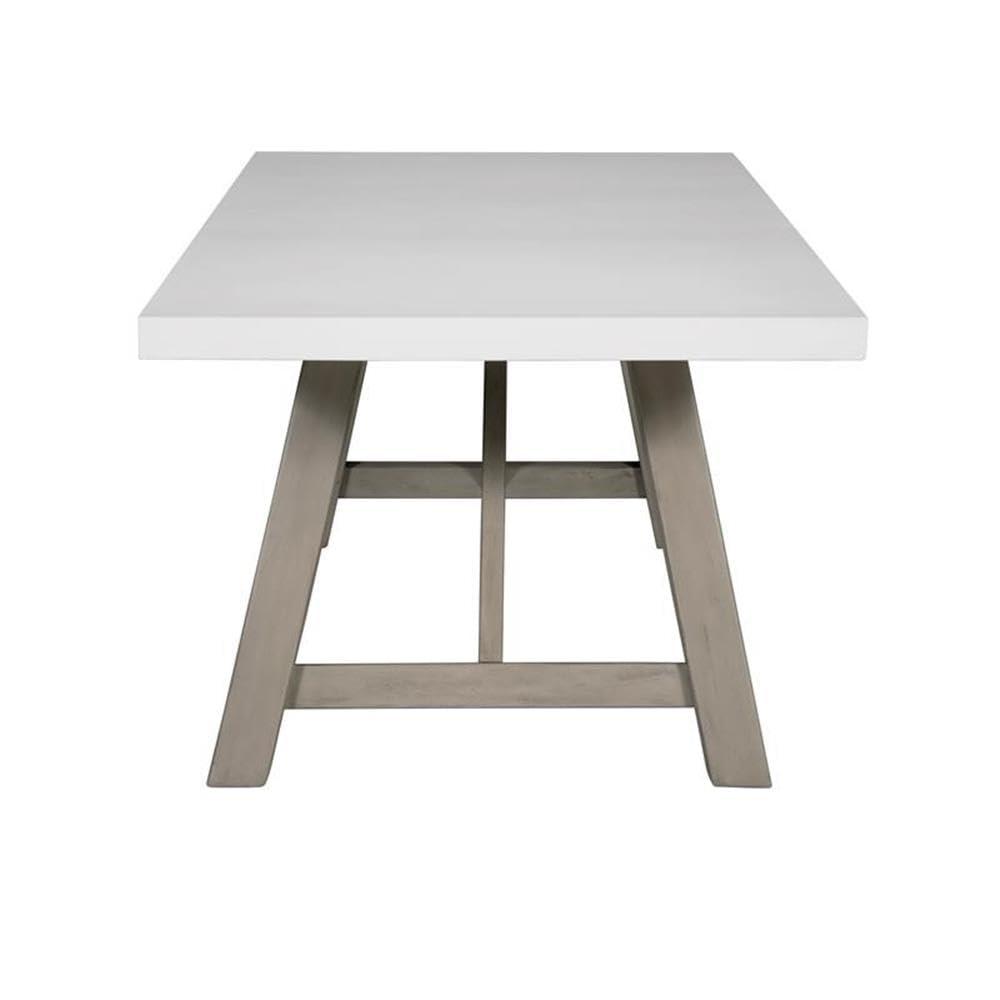 Unique Furniture Mills Rectangular Dining Table Concrete Top in Gray