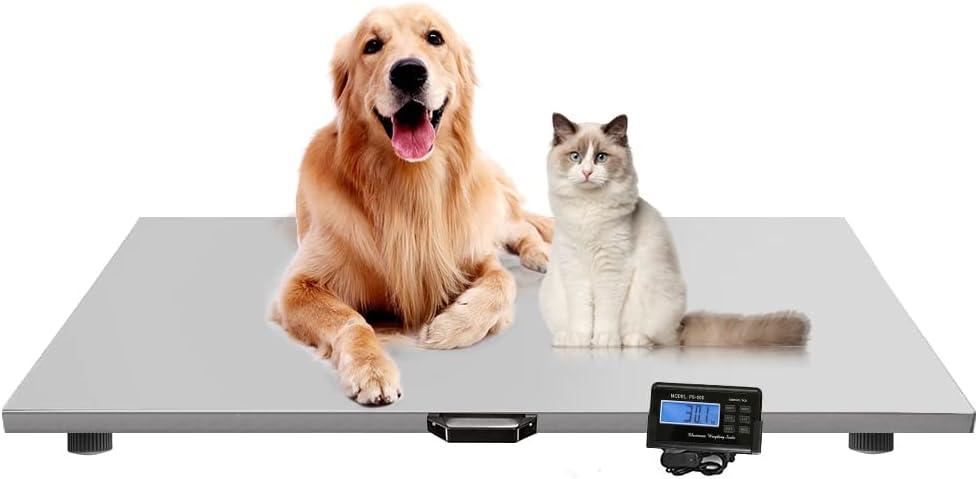 VEVOR 1100Lbs x 0.2Lbs Digital Livestock Scale Large Pet Vet Scale Stainless Steel