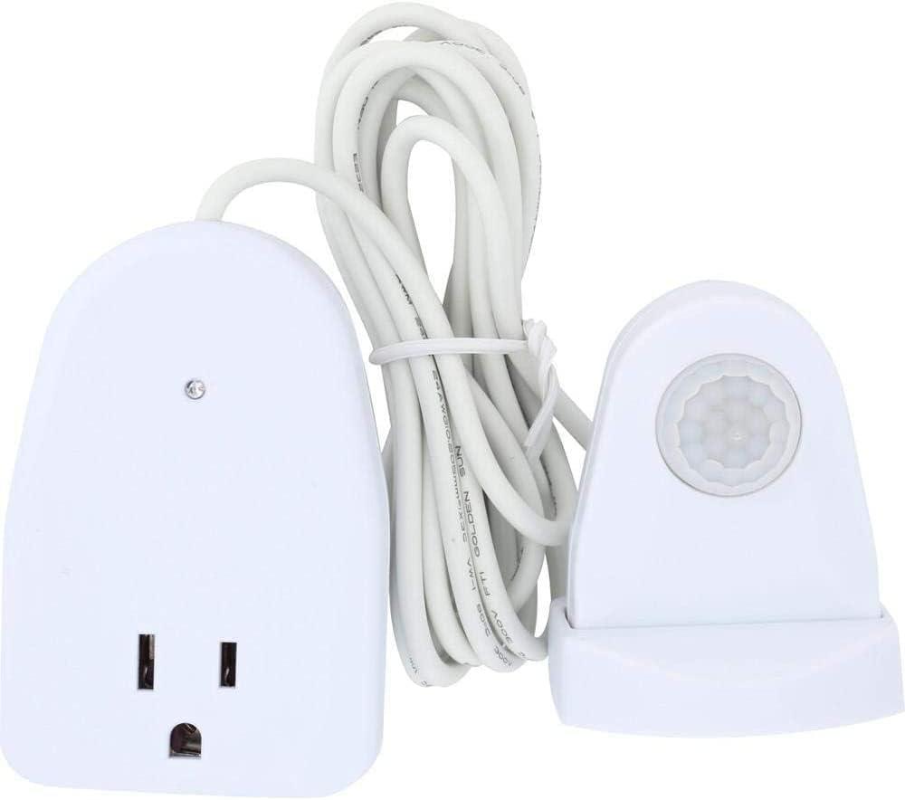 Westek MLC12BC-4 Indoor Plug-in Corded Motion Activated Light Control, 1 Count Pack of 1, White