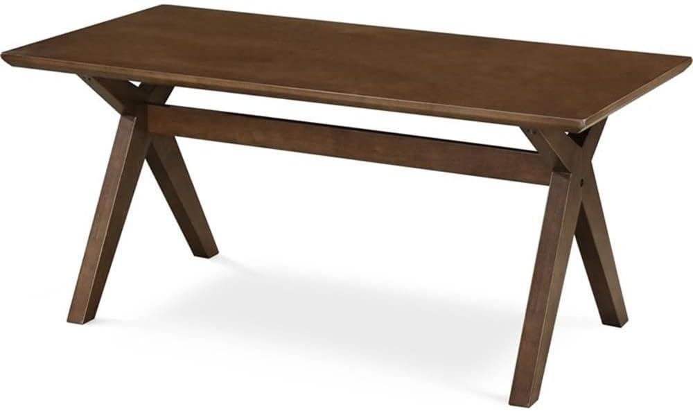 Lukas Wood Coffee Table Brown - Adore Decor: Mid Century Modern, Sculptural Intersecting Legs