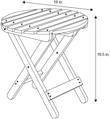 Shine Company Adirondack Round Cedar Wood Foldable Side Table in Brown