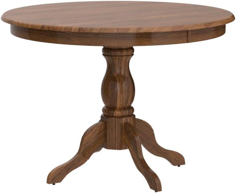 Mid-Century Modern Round Walnut Wood Dining Table, 42"