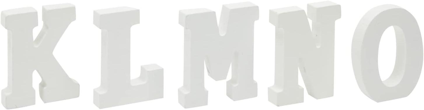 54-Piece 3D Wood Letter Alphabet for Table Top, White Block Letters for Decor Standing, Party Decor, A-Z Marquee Letters, 3D Decor for Weddings, Birthdays, and Home (3 Inch, 0.6 Inch Thick)